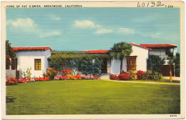 Title: Home of Pat O'Brien, Brentwood, California Subjects: Houses Places: California > Los Angeles (county) > Brentwood Notes: Title from item. Extent: 1