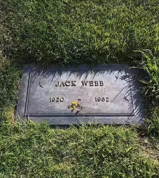 Grave of Jack Webb, at Forest Lawn Hollywood Hills. (2014)