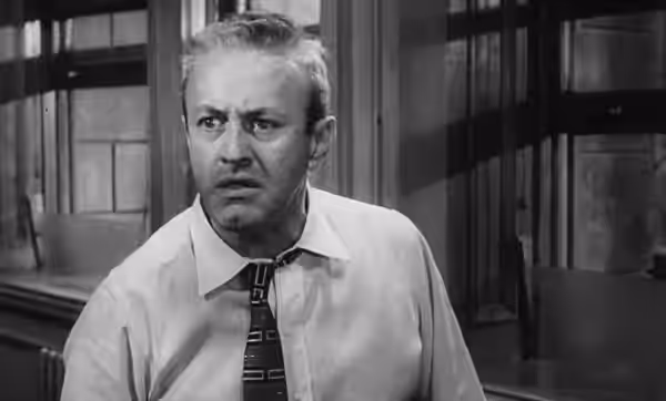 Lee J. Cobb in a scene from the trailer of the film 12 Angry Men (1957).