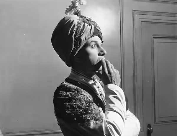 Actor Jose Ferrer in costume at Maple Leaf Gardens, Toronto, Ontario, Canada.