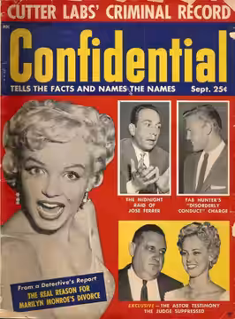 Confidential Magazine cover September 1955 - Marilyn Monroe