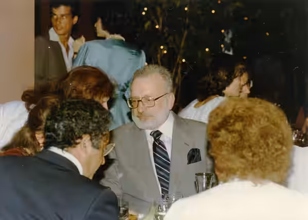 Opening night cast party for "Design for Living" in 1984