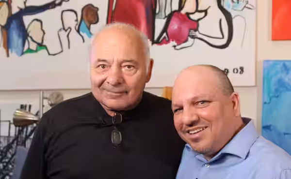 Lorenzo Tartamella with actor Burt Young. (2013)