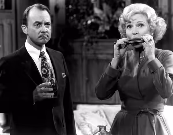 Photo of John Hillerman and Betty White from The Betty White Show. (1977)