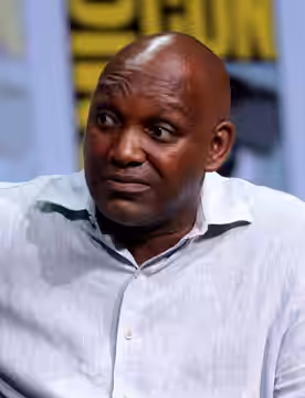Broderick Johnson and Hampton Fancher speaking at the 2017 San Diego Comic Con International, for "Blade Runner 2049", at the San Diego Convention Center in San