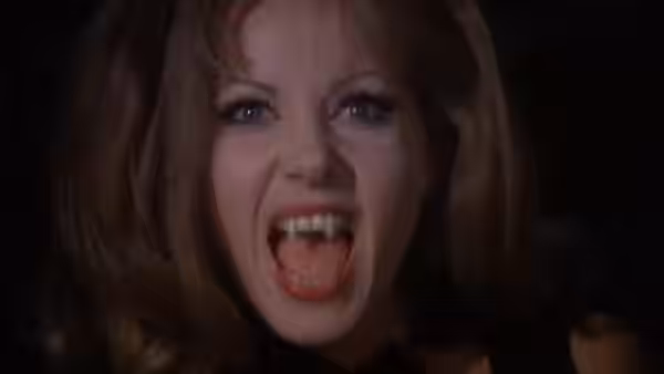Screenshot from the trailer of The House That Dripped Blood. (1971)
