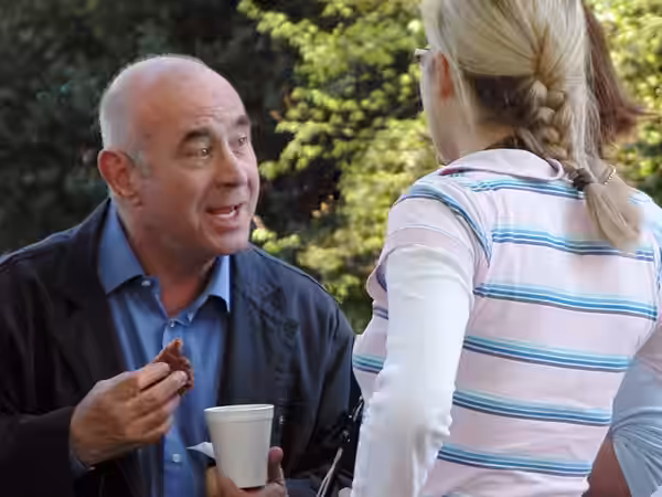 Bob Hoskins on the set of 2007 film Ruby Blue (2011)