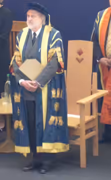 British film producer Lord Puttnam of Queensgate, the Chancellor of the University of Sunderland, at the School of Computing and Technology Awards Ceremony.
