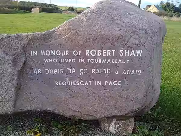 Monument to Robert Shaw (closeup) at Tourmackeady, Co. Mayo, Ireland (2009)
