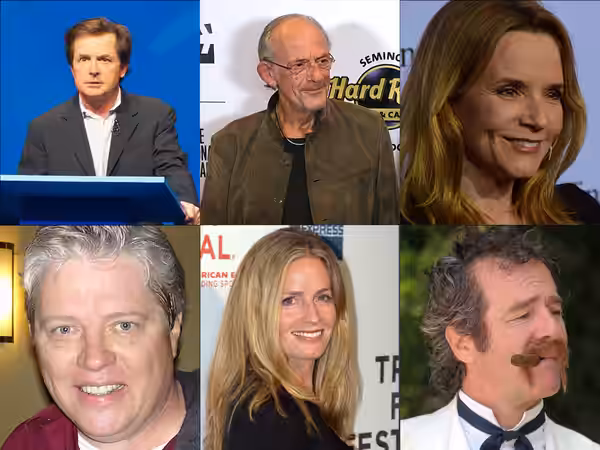 This file is a derivate work of the above named images to illustrate the cast of the 1989 film w:Back to the Future Part II.