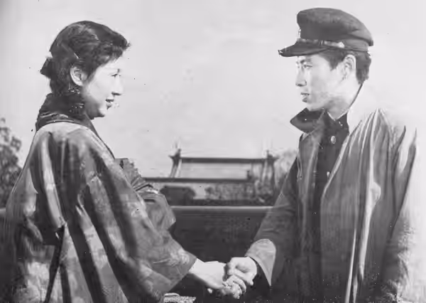 『足摺岬』。木村功、津島恵子。 (1954)
