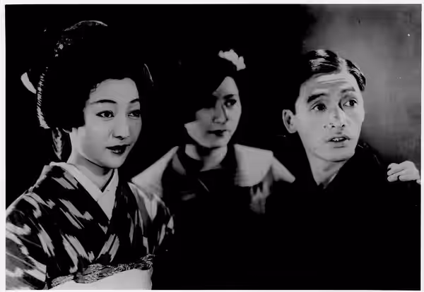 Sachiko Chiba, Ryūko Umezono and Kamatari Fujiwara in Uwasa no musume (1935)