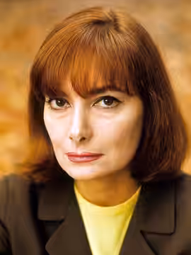 Close-up of the actress Rossella Falk, belonging to the 'Compagnia dei Giovani' and muse of Federico Fellini. Turin, November 1965