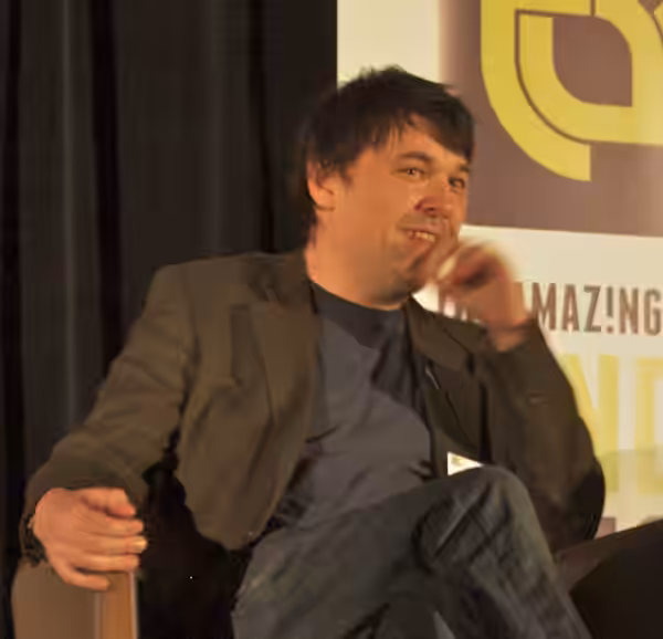Writers Graham Linehan (IT Crowd and Father Ted) and Jon Ronson (The Men who Stare at Goats). From day 2 of The Amazing Meeting London. October 17th 2010