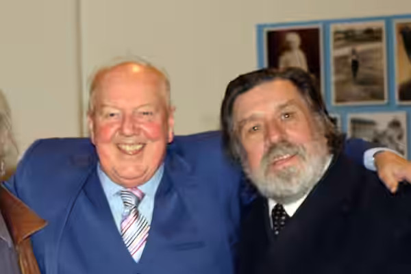 Jimmy Cricket and Ricky Tomlinson at an event in Liverpool in 2018
