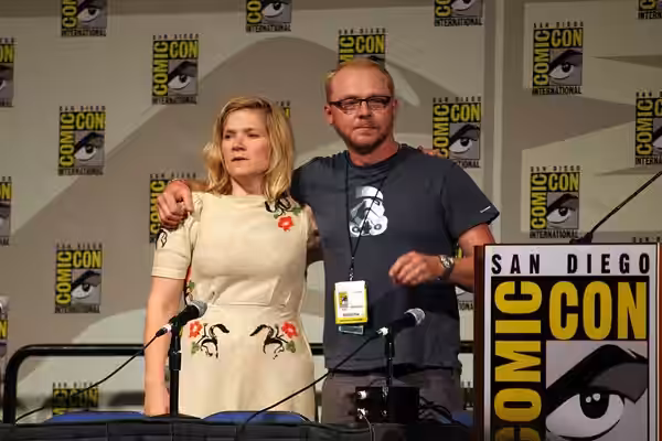 Jessica Hynes and Simon Pegg, co-creators and co-stars of Spaced. At the Comic-con 2008 Spaced Screening