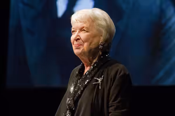 From Flickr: "June Whitfield came to Slapstick Festival in 2013 where she received the annual Aardman Slapstick Comedy Legend Award. This photo was taken during