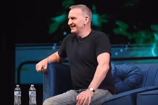 Christopher Eccleston speaking with attendees at the 2023 Phoenix Fan Fusion at the Phoenix Convention Center in Phoenix, Arizona. Please attribute to Gage Skid