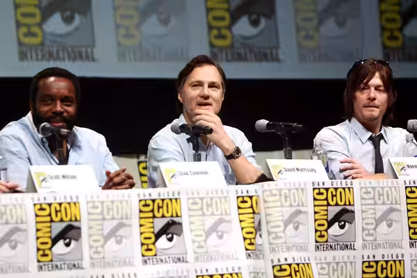 Chad Coleman, David Morrissey and Norman Reedus speaking at the 2013 San Diego Comic Con International, for "The Walking Dead", at the San Diego Convention Cent