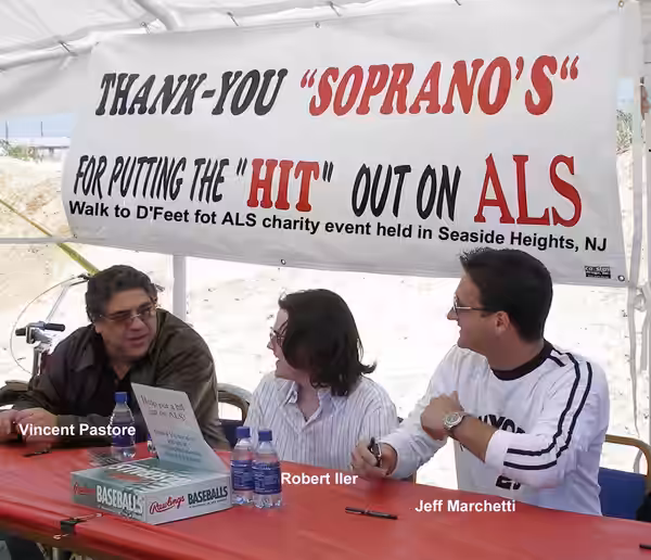 Vincent Pastore, Robert Iler and Jeff Marchett from The Sopranos helping to raise funds and awareness for the ALS Foundation, at the Walk to D'Feet event held a (2006)
