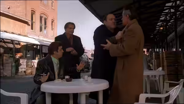 Tony Soprano and his crew in "Army of One" (2024)