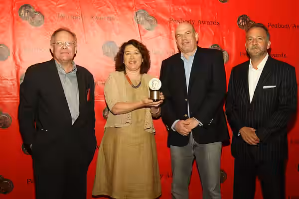 PHOTO CREDIT: ANDERS KRUSBERG / PEABODY AWARDS Eric Overmyer, Nina Kostroff Noble, David Simon, and George Pelecanos, 71st Annual Peabody Awards Luncheon Waldor (2012)