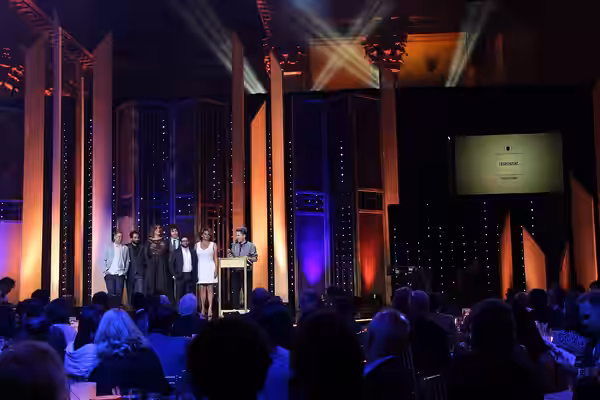 This photo includes the cast and crew of "Transparent," including Jay Duplass, Our Lady J, Ethan Kuperberg, Joe Lewis, Alexandra Billings, Ali Liebegott and Jil (2016)