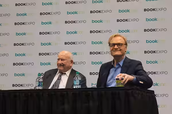 Ed Asner and Lawrence O'Donnell at BookExpo 2017
