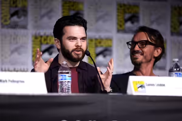 Samm Levine and Luke Edwards speaking at the 2023 San Diego Comic Con International, for "Underdeveloped", at the San Diego Convention Center in San Diego, Cali