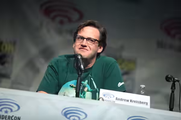 Andrew Kreisberg speaking at the 2015 Wondercon, for "The Flash", at the Anaheim Convention Center in Anaheim, California. Please attribute to Gage Skidmore if 
