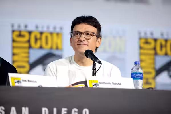 Anthony Russo speaking at the 2019 San Diego Comic Con International, for "A Conversation with the Russo Brothers", at the San Diego Convention Center in San Di