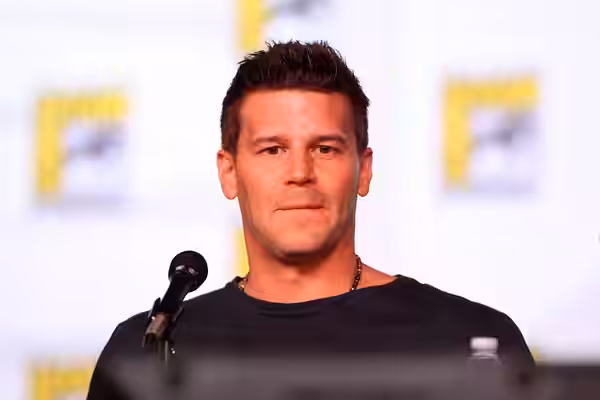 David Boreanaz speaking at the 2012 San Diego Comic-Con International in San Diego, California. Please attribute to Gage Skidmore if used elsewhere.