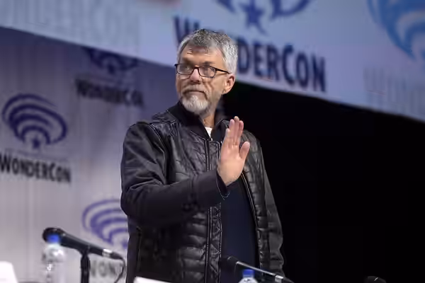 Jeffrey Bell speaking at the 2019 WonderCon, for "Marvel's Agents of S.H.I.E.L.D.", at the Anaheim Convention Center in Anaheim, California. Please attribute to