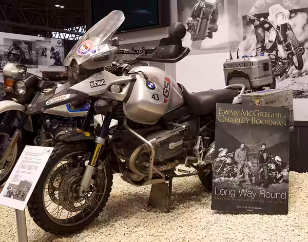 One of the BMW R1150GS motorcycles used Charley Boorman and Ewan McGregor in The Long Way Round (2010)