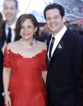 Michael Giacchino, on the Oscar red carpet with his sister. (2010)