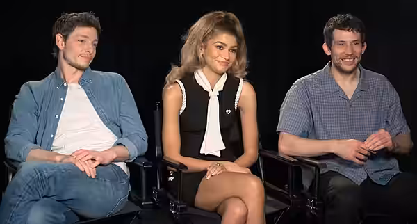 Cast of Challengers (Left to right- Mike Faist, Zendaya, Josh O'Connor). Interviewed by and uploaded to Vimeo by Sam Rubin under CC-BY-3.0 Unported license on A (2024)