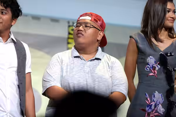 Jacob Batalon speaking at the 2016 San Diego Comic Con International, for "Spider-Man: Homecoming", at the San Diego Convention Center in San Diego, California.