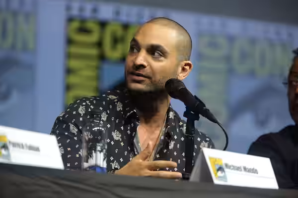 Michael Mando speaking at the 2018 San Diego Comic Con International, for "Better Call Saul", at the San Diego Convention Center in San Diego, California. Pleas