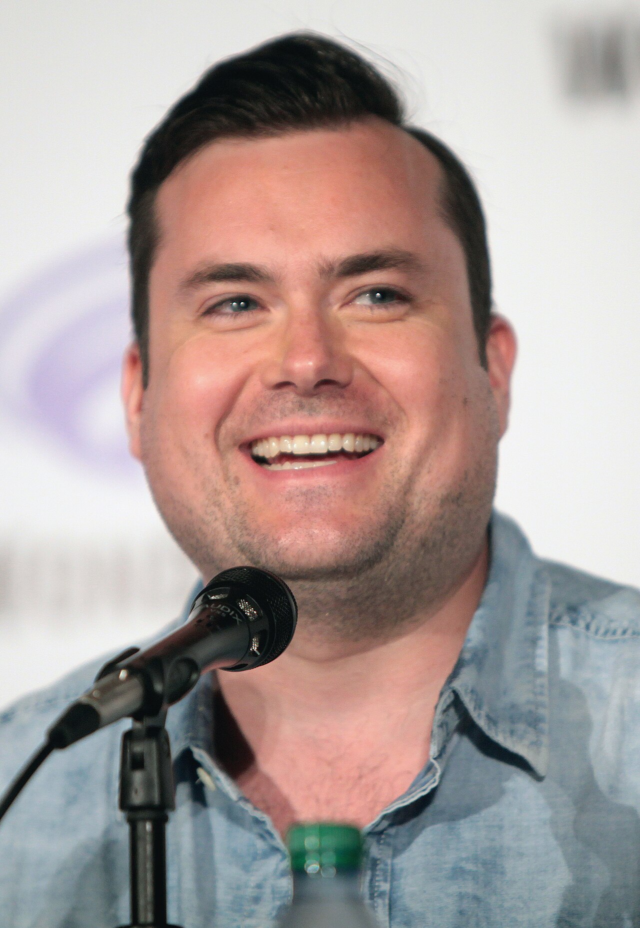 Kristian Bruun speaking at the 2016 WonderCon in Los Angeles, California.