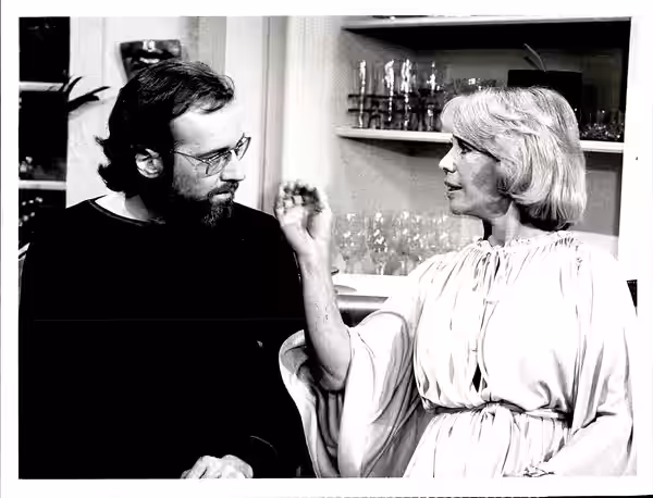 Dinah and Her New Best Friends (1976) publicity photo of George Carlin and Dinah Shore