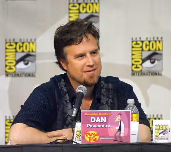 American animator Dan Povenmire on the Phineas and Ferb panel at San Diego Comic-Con 2009.