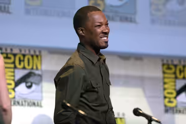 Corey Hawkins speaking at the 2016 San Diego Comic Con International, for "24: Legacy", at the San Diego Convention Center in San Diego, California. Please attr