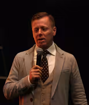 Polish composer Abel Korzeniowski during Q&amp;A pannel at Film Music Festival in Cracow. (2013)
