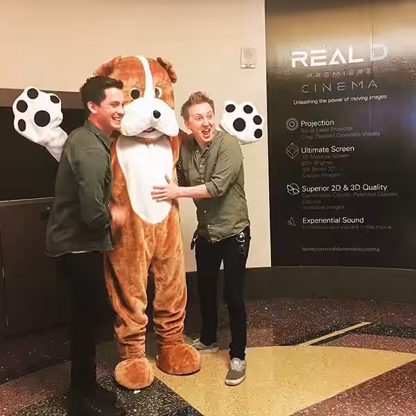 Logan Lerman and Dean Collins at the world premiere of "Sgt. Stubby: An American Hero" | Regal L.A. LIVE, 27 March 2018