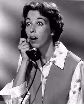 Photo of Carol Burnett during a comedy routine. (1958)