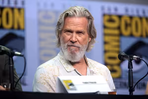 Jeff Bridges speaking at the 2017 San Diego Comic Con International, for "Kingsman: The Golden Circle", at the San Diego Convention Center in San Diego, Califor