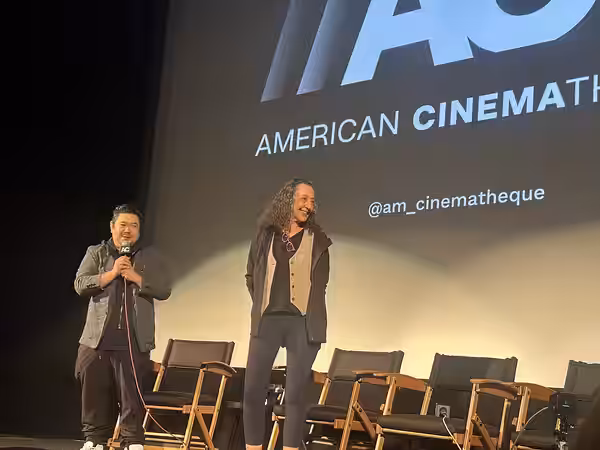 Voice actor, Eric Bauza, and animation director Arna Selznick at a Q&amp;A following a screening of The Care Bears Movie (1985) at the Aero Theatre. (2025)