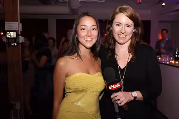 (L) Emily Piggford chats with etalk at the 7th Annual Canadian Filmmakers’ Party. Taking place at the Spoke Club in Downtown Toronto, hosted by the Canadian Fil (2012)