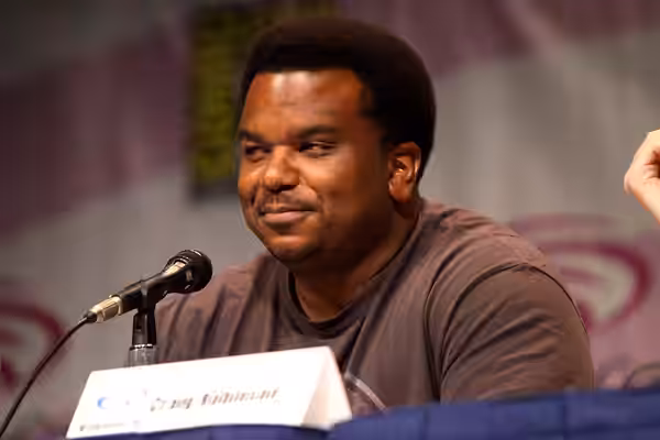 Craig Robinson speaking at the 2013 WonderCon at the Anaheim Convention Center in Anaheim, California. Please attribute to Gage Skidmore if used elsewhere.