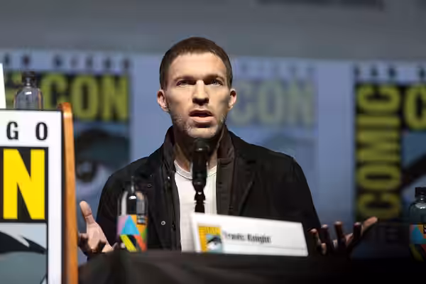 Travis Knight speaking at the 2018 San Diego Comic Con International, for "Bumblebee", at the San Diego Convention Center in San Diego, California. Please attri